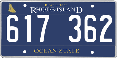 RI license plate 617362