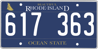 RI license plate 617363