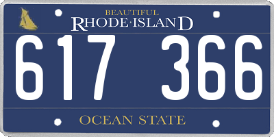 RI license plate 617366