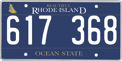 RI license plate 617368