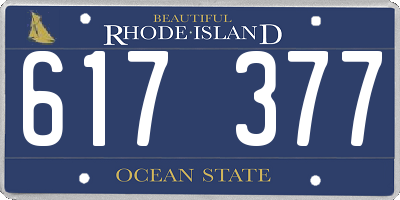 RI license plate 617377