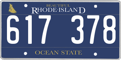 RI license plate 617378