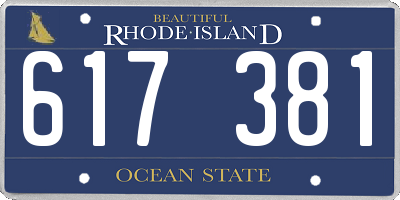 RI license plate 617381