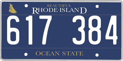 RI license plate 617384
