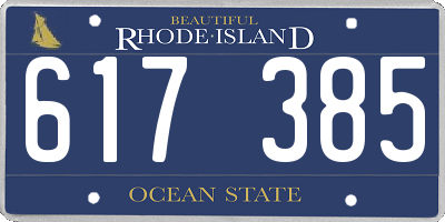 RI license plate 617385