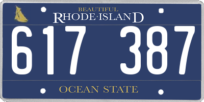 RI license plate 617387