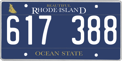 RI license plate 617388