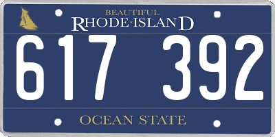 RI license plate 617392