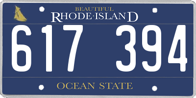 RI license plate 617394