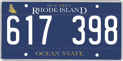 RI license plate 617398