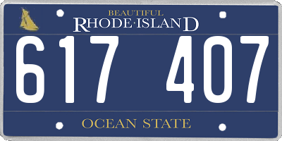 RI license plate 617407
