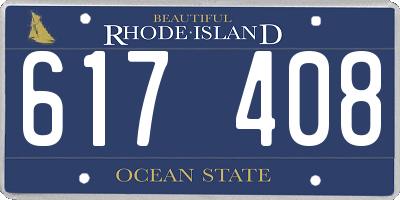 RI license plate 617408