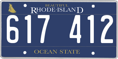 RI license plate 617412
