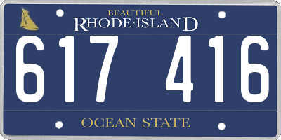 RI license plate 617416