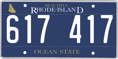 RI license plate 617417