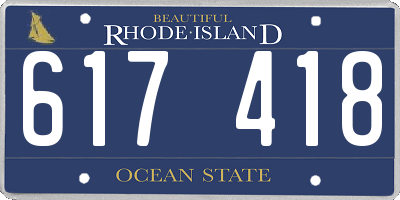 RI license plate 617418