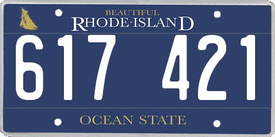 RI license plate 617421