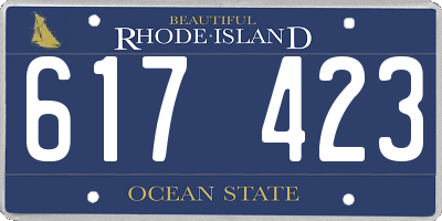 RI license plate 617423