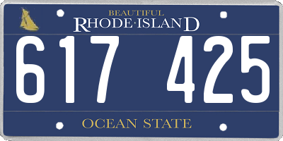 RI license plate 617425