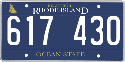 RI license plate 617430