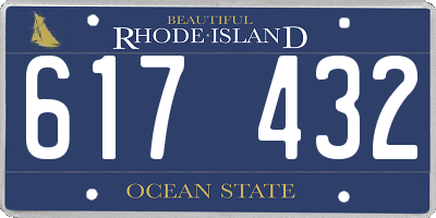 RI license plate 617432