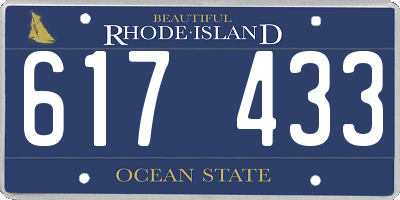 RI license plate 617433