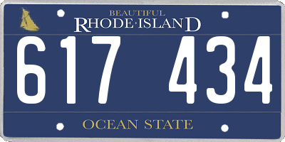 RI license plate 617434