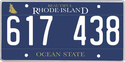 RI license plate 617438