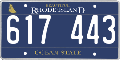 RI license plate 617443