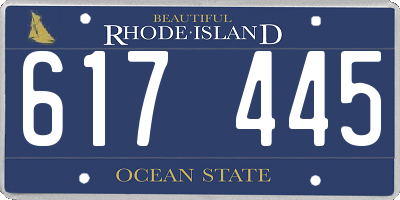 RI license plate 617445