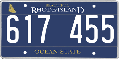 RI license plate 617455