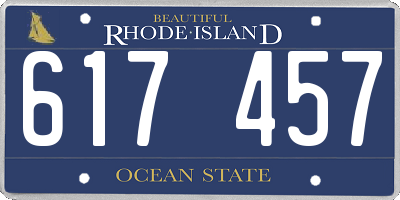 RI license plate 617457