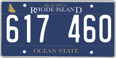 RI license plate 617460