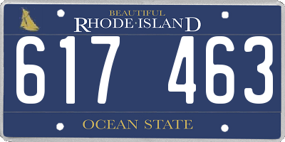 RI license plate 617463