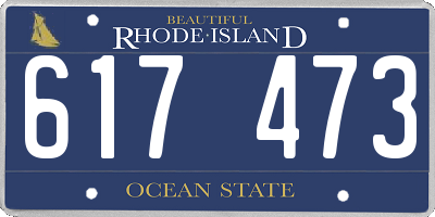 RI license plate 617473