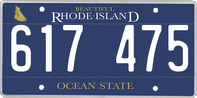 RI license plate 617475