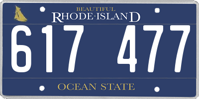RI license plate 617477