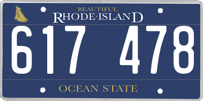 RI license plate 617478