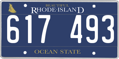 RI license plate 617493