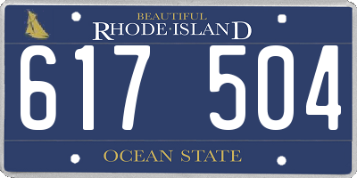 RI license plate 617504