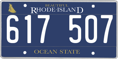 RI license plate 617507