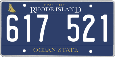 RI license plate 617521