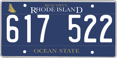 RI license plate 617522