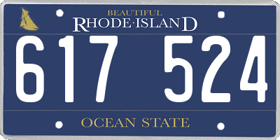 RI license plate 617524