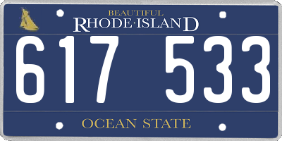 RI license plate 617533