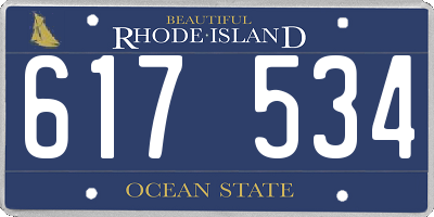 RI license plate 617534