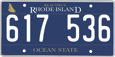 RI license plate 617536
