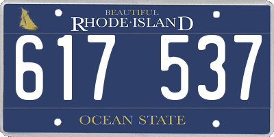RI license plate 617537