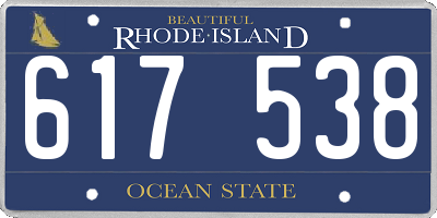 RI license plate 617538