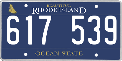 RI license plate 617539